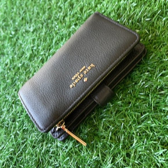 Kate Spade Leila Medium Compact Bifold Wallet Black - Picture 3 of 16